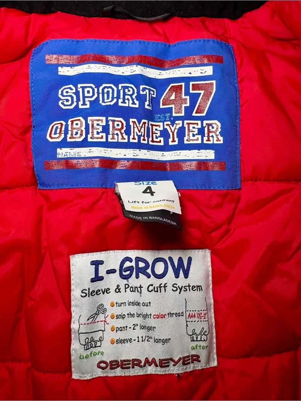 Obermeyer Royal Blue/White Kids Ski Parka/snow Jacket with Detachable Hood